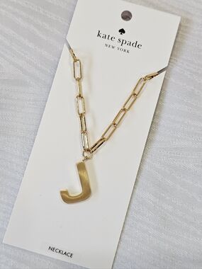 kate spade Gold Letter J Pendant Chain Necklace